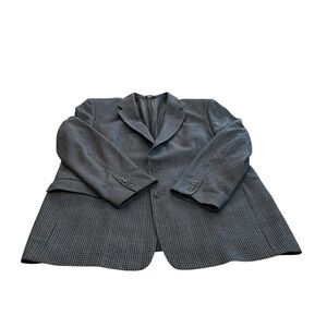 Mens Vintage‎ Burberrys Houndstooth Grey Multicolor Coat Suit  Wool Blazer 48L